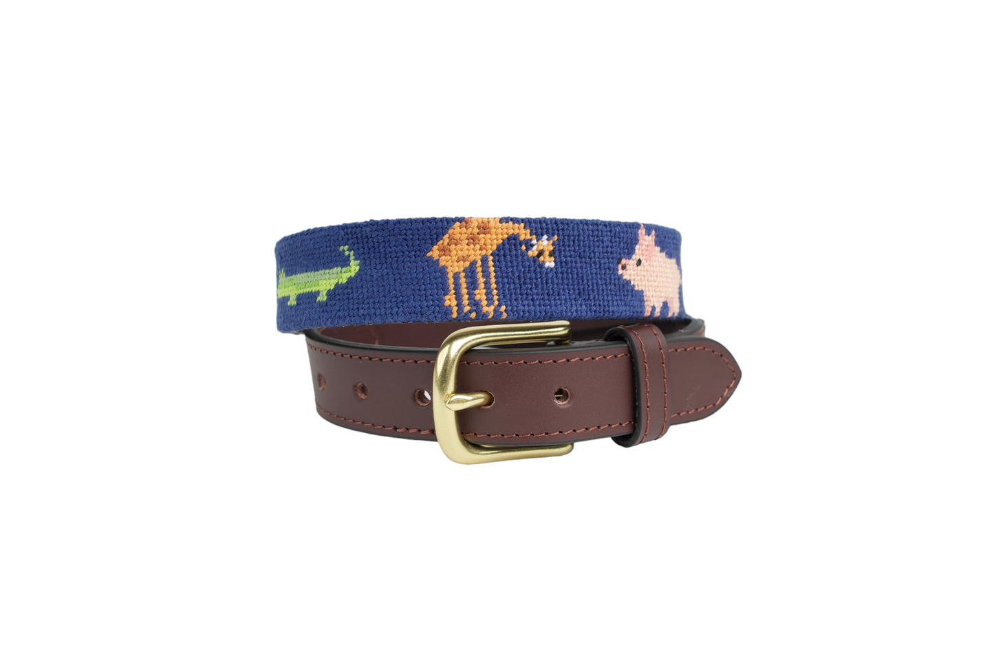 Zoo Animal Children's Needlepoint Belt