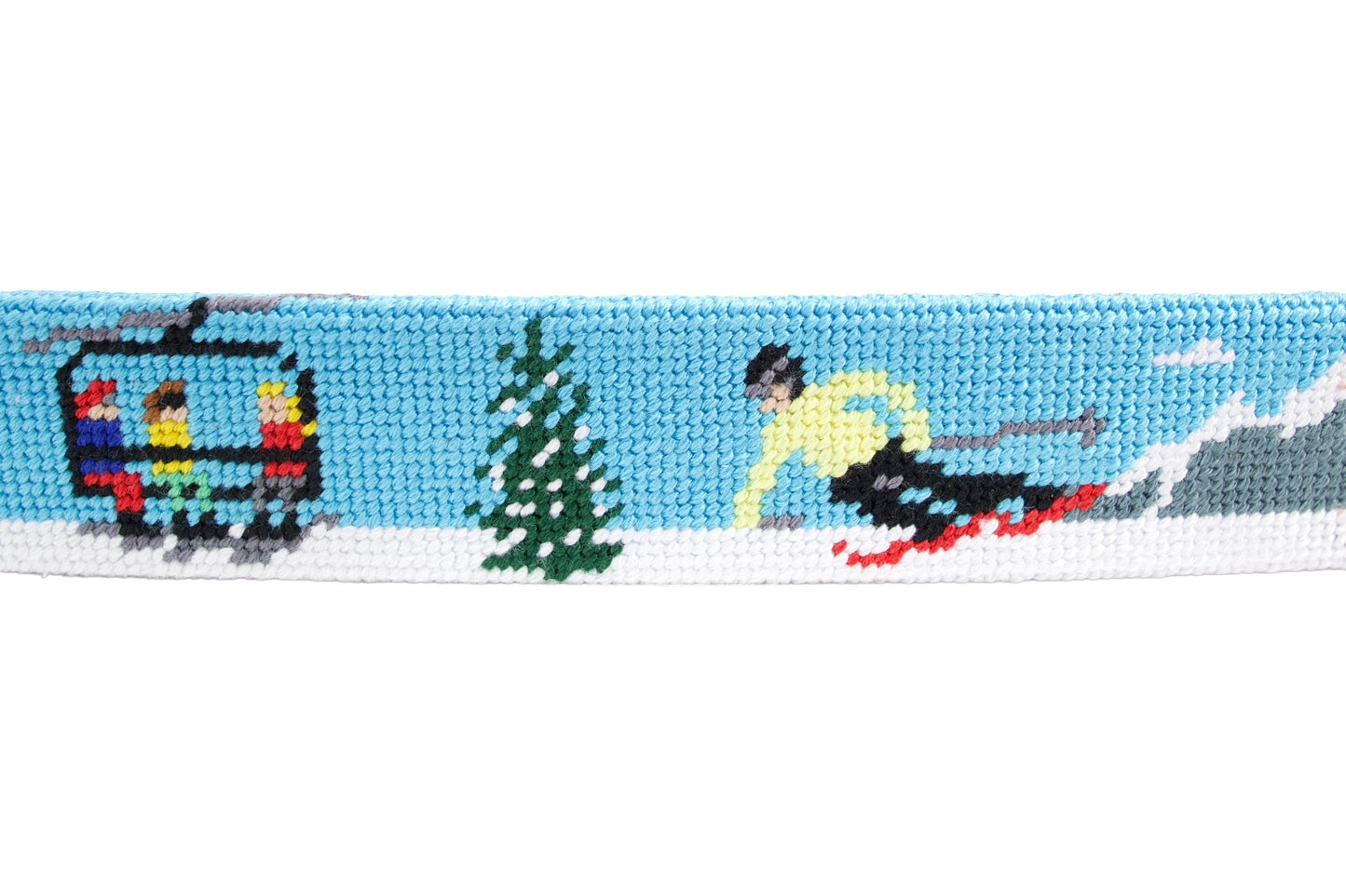 Skier's Paradise Needlepoint Belt