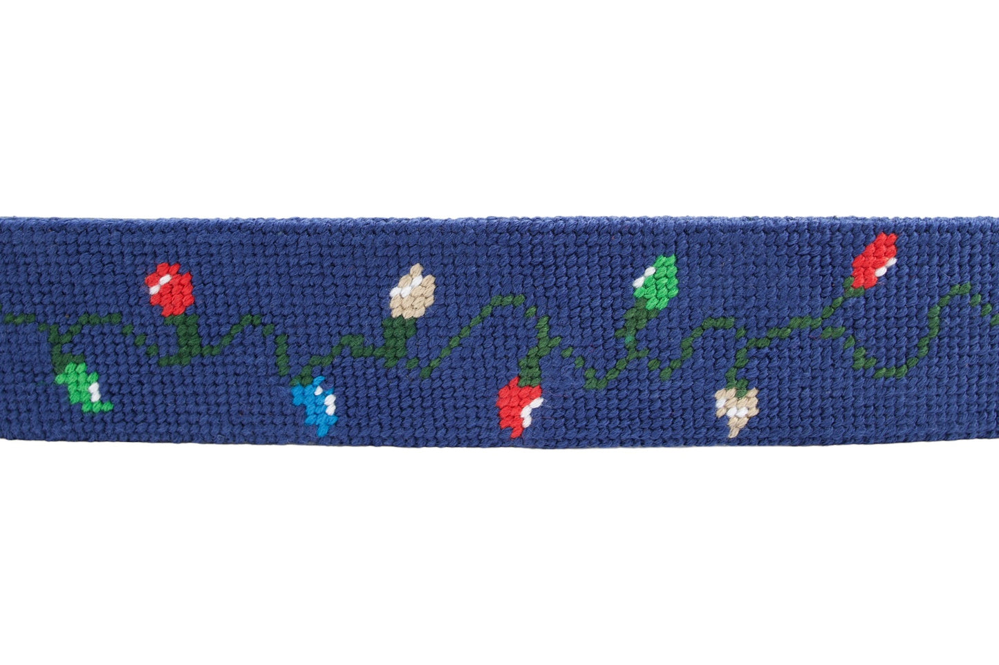 Christmas Lights Needlepoint Belt