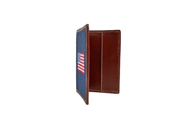 American Flag Navy Needlepoint Passport Holder