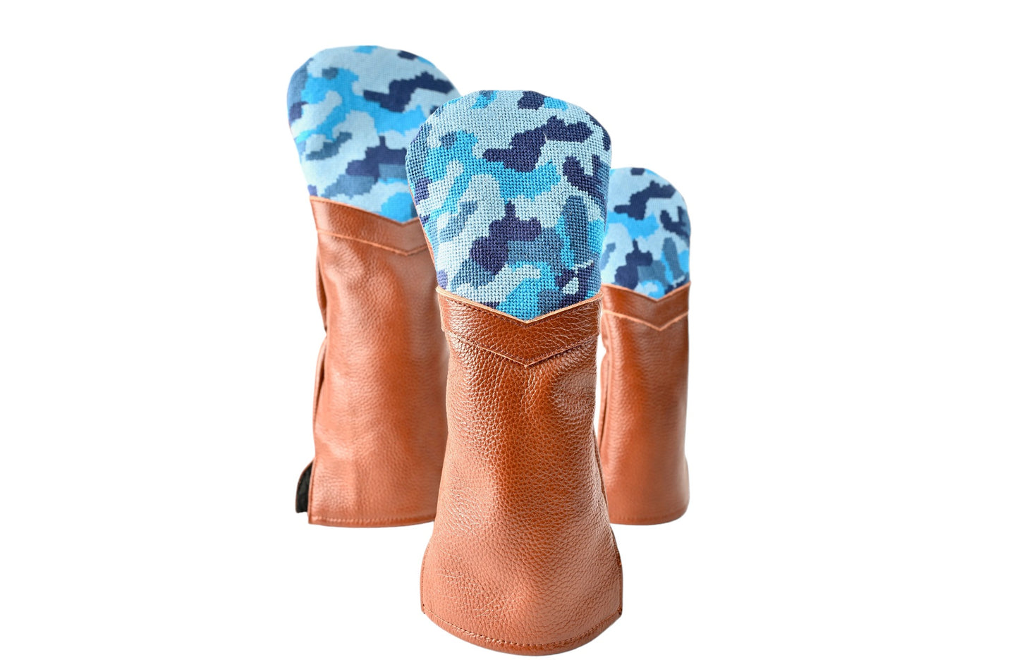 Blue Camouflage Needlepoint Wood Headcover