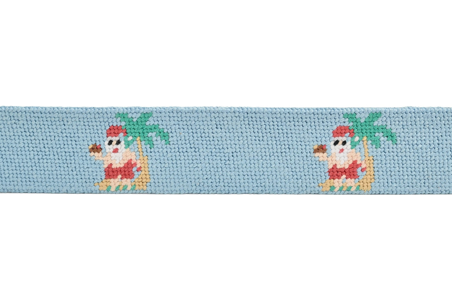 Tropical Santa Claus Needlepoint Belt