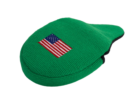 American Flag Green Needlepoint Mallet Putter Headcover