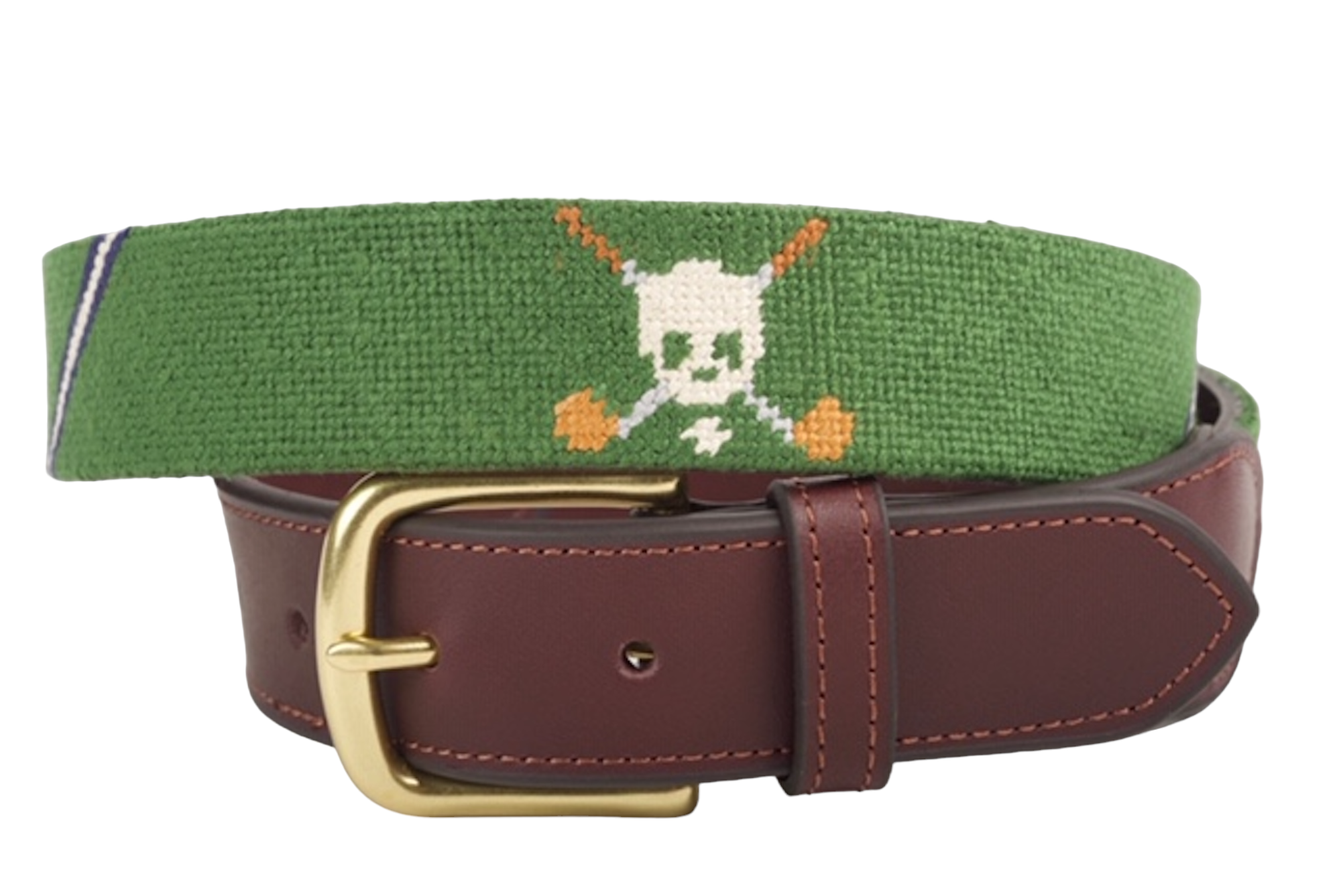 Jolly Golfer Forest Green Needlepoint Belt - Needlegolf – needlegolf