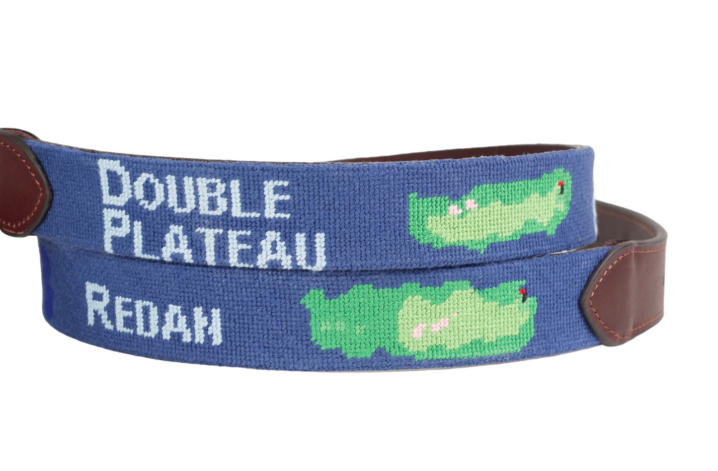 Template Hole Navy Blue Needlepoint Belt