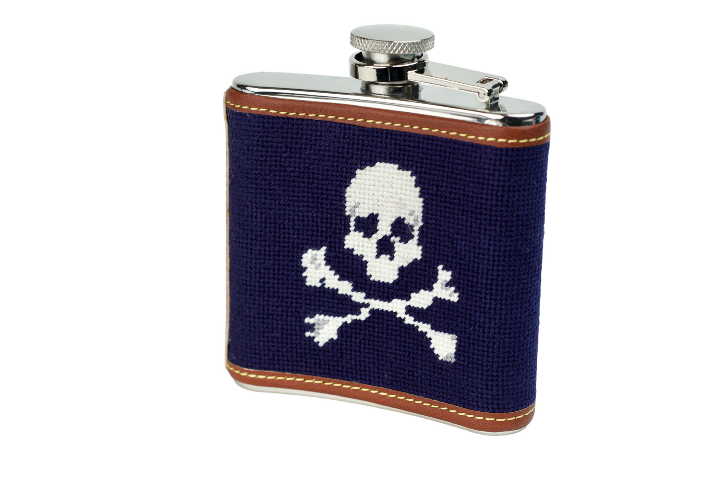 Jolly Roger Needlepoint Flask
