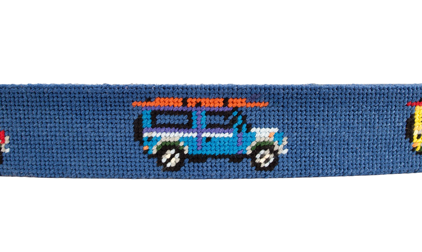 All Terrain Blue Needlepoint Belt
