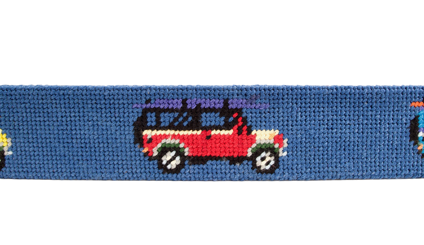 All Terrain Blue Needlepoint Belt