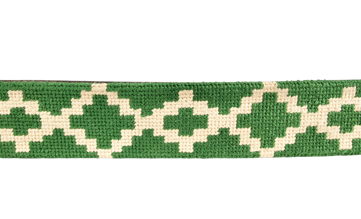 Sierra Mountain Green Needlepoint Belt