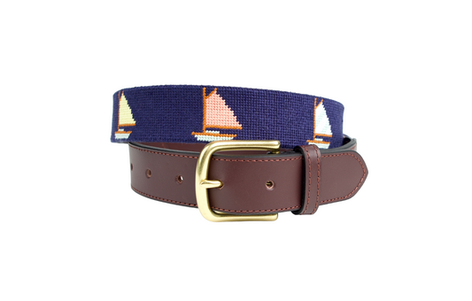 Sailboat Needlepoint Belt
