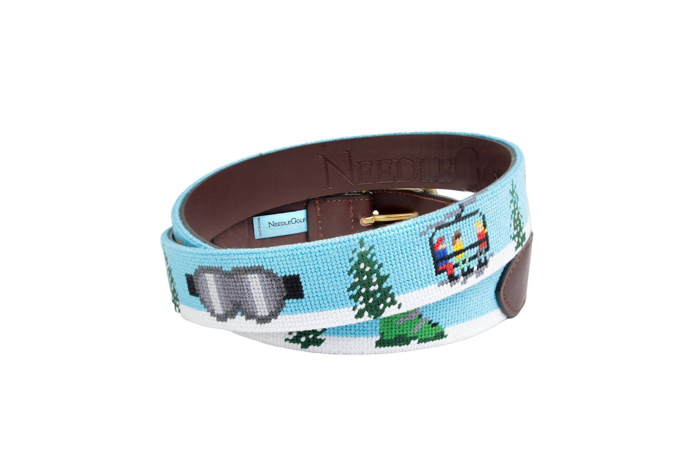 Skier's Paradise Needlepoint Belt