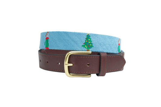 Xmas Day Golf Needlepoint Belt