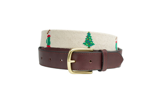 Xmas Day Golf Needlepoint Belt