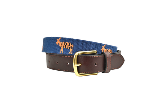 Striped GOAT Needlepoint Belt