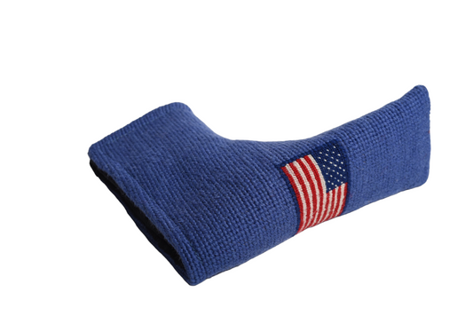 American Flag Ocean Blue Needlepoint Blade Putter Headcover