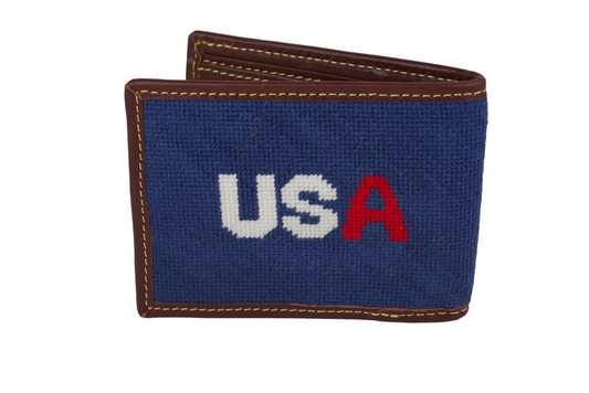 USA Navy Needlepoint Wallet