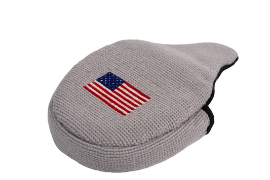 American Flag Grey Needlepoint Mallet Putter Headcover