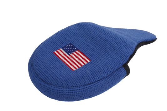 American Flag Ocean Blue Needlepoint Mallet Putter Headcover