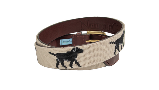 Labrador Retriever Needlepoint Belt