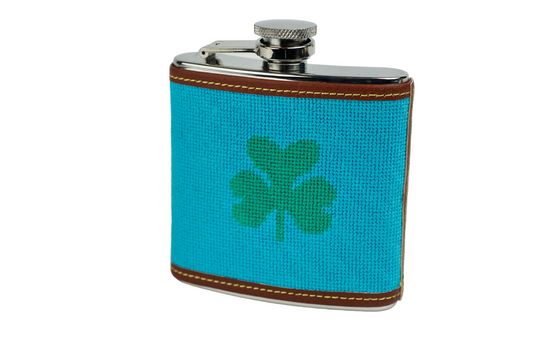 Shamrock Needlepoint Flask