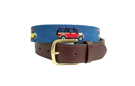 All Terrain Blue Needlepoint Belt