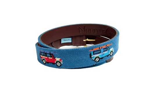 All Terrain Blue Needlepoint Belt