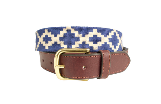 Sierra Midnight Blue Needlepoint Belt
