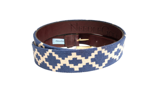 Sierra Midnight Blue Needlepoint Belt
