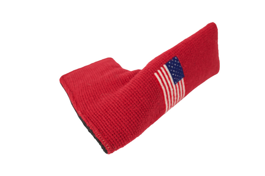 American Flag Red Needlepoint Blade Putter Headcover - Needlegolf