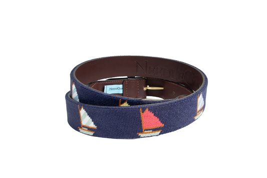 Sailboat Needlepoint Belt