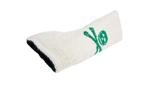 Jolly Roger White/Green Needlepoint Blade Putter Headcover