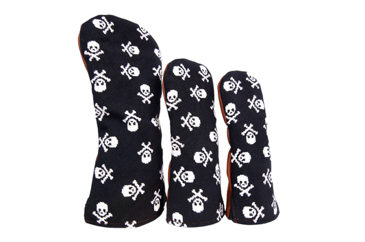 Dancing Jolly Roger Black Needlepoint Wood Headcover
